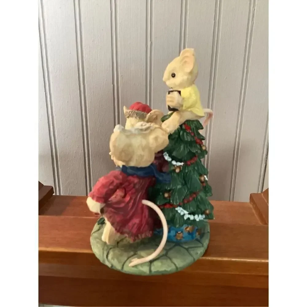 VTG Three Dancing Mice Christmas Tree Figurine
